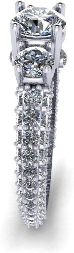 Madina Jewelry 2.60 ct Ladies Round Cut Diamond Engagement Ring with Accented Diamonds in Platinum - Image 4