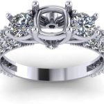 Madina Jewelry 1.85 ct Round Cut Diamond Semi Mount Engagement Ring in Platinum