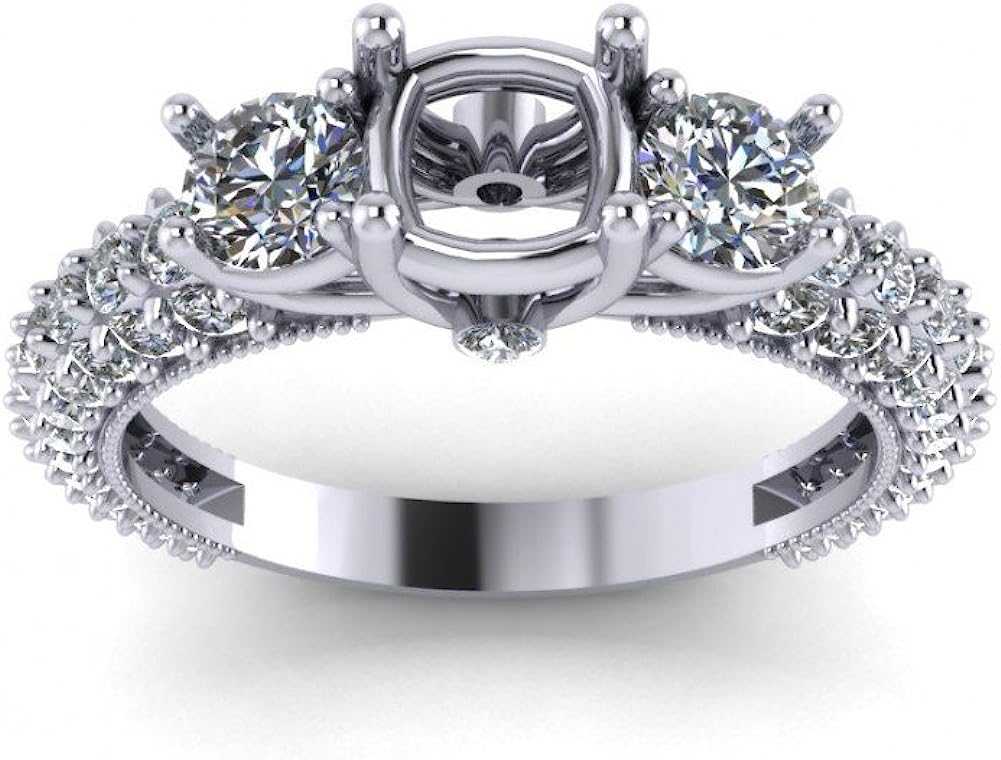 251228020105940_1 Madina Jewelry 1.85 ct Round Cut Diamond Semi Mount Engagement Ring in Platinum - Image 1