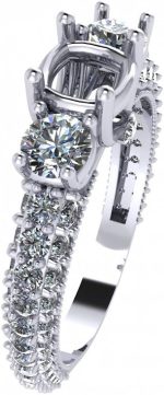 Madina Jewelry 1.85 ct Round Cut Diamond Semi Mount Engagement Ring in Platinum - Image 4