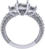 Madina Jewelry 1.85 ct Round Cut Diamond Semi Mount Engagement Ring in Platinum - Image 6