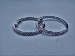 Dazzlingrock Collection 0.90 Carat (ctw) 14K Gold Round Diamond Ladies In and Out Hoop Earrings - Image 5
