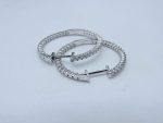 Dazzlingrock Collection 0.90 Carat (ctw) 14K Gold Round Diamond Ladies In and Out Hoop Earrings - Image 7