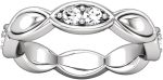 Madina Jewelry 0.75 ct Ladies Round Cut Diamond Eternity Band Ring in 18 kt White Gold