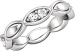 Madina Jewelry 0.75 ct Ladies Round Cut Diamond Eternity Band Ring in 18 kt White Gold - Image 2