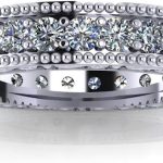 Madina Jewelry 1.00 ct Millgrain Edge Diamond Eternity Wedding Band Ring with Design on The Side in Platinum