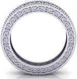 Madina Jewelry 1.00 ct Millgrain Edge Diamond Eternity Wedding Band Ring with Design on The Side in Platinum - Image 4