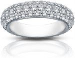 Madina Jewelry 3.50 ct Ladies Three Row Diamond Eternity Wedding Band Ring in 14 kt White Gold