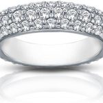 Madina Jewelry 3.50 ct Ladies Three Row Diamond Eternity Wedding Band Ring in 14 kt White Gold