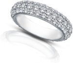 Madina Jewelry 3.50 ct Ladies Three Row Diamond Eternity Wedding Band Ring in 14 kt White Gold - Image 3