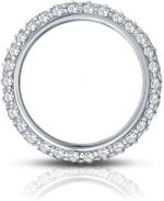 Madina Jewelry 3.50 ct Ladies Three Row Diamond Eternity Wedding Band Ring in 14 kt White Gold - Image 4