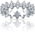 Madina Jewelry 2.00 ct Ladies Round Cut Diamond Eternity Wedding Band Ring in 18 kt White Gold
