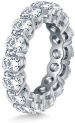 Madina Jewelry 5.00 ct Ladies Round Cut Diamond Eternity Wedding Band in 14 kt White Gold - Image 2