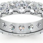 Madina Jewelry 4.00 ct Ladies Round Cut Diamond Eternity Wedding Band Ring in 18 kt White Gold