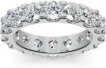 Madina Jewelry 4.00 ct Ladies Round Cut Diamond Eternity Wedding Band Ring in 18 kt White Gold