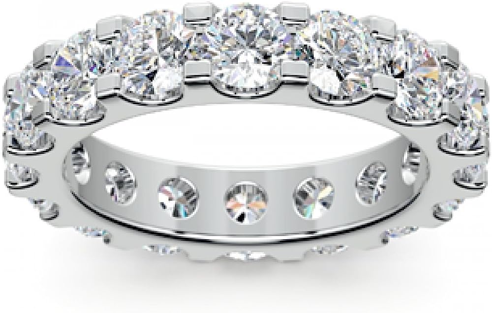 251228020106724_1 Madina Jewelry 4.00 ct Ladies Round Cut Diamond Eternity Wedding Band Ring in 18 kt White Gold - Image 1