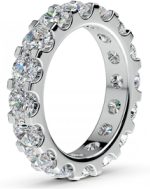 Madina Jewelry 4.00 ct Ladies Round Cut Diamond Eternity Wedding Band Ring in 18 kt White Gold - Image 4