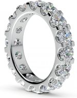Madina Jewelry 4.00 ct Ladies Round Cut Diamond Eternity Wedding Band Ring in 18 kt White Gold - Image 5