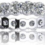 Madina Jewelry 2.00 ct Sharing Prong Set Round Cut Diamond Eternity Wedding Band Ring in Platinum