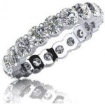 Madina Jewelry 2.00 ct Sharing Prong Set Round Cut Diamond Eternity Wedding Band Ring in Platinum - Image 2