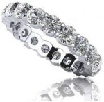 Madina Jewelry 2.00 ct Sharing Prong Set Round Cut Diamond Eternity Wedding Band Ring in Platinum - Image 3
