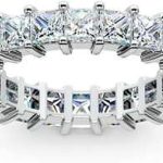 Madina Jewelry 4.00 ct Ladies Princess Cut Diamond Eternity Band in Prong Set in 14 kt White Gold