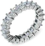 Madina Jewelry 4.00 ct Ladies Princess Cut Diamond Eternity Band in Prong Set in 14 kt White Gold - Image 2
