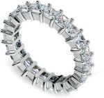 Madina Jewelry 4.00 ct Ladies Princess Cut Diamond Eternity Band in Prong Set in 14 kt White Gold - Image 3