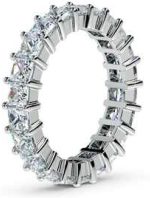 Madina Jewelry 4.00 ct Ladies Princess Cut Diamond Eternity Band in Prong Set in 14 kt White Gold - Image 4