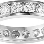 Madina Jewelry 3.00 ct Ladies Round Cut Diamond Eternity Wedding Band Ring in Channel Setting in 14 kt White Gold