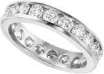 Madina Jewelry 3.00 ct Ladies Round Cut Diamond Eternity Wedding Band Ring in Channel Setting in 14 kt White Gold - Image 3