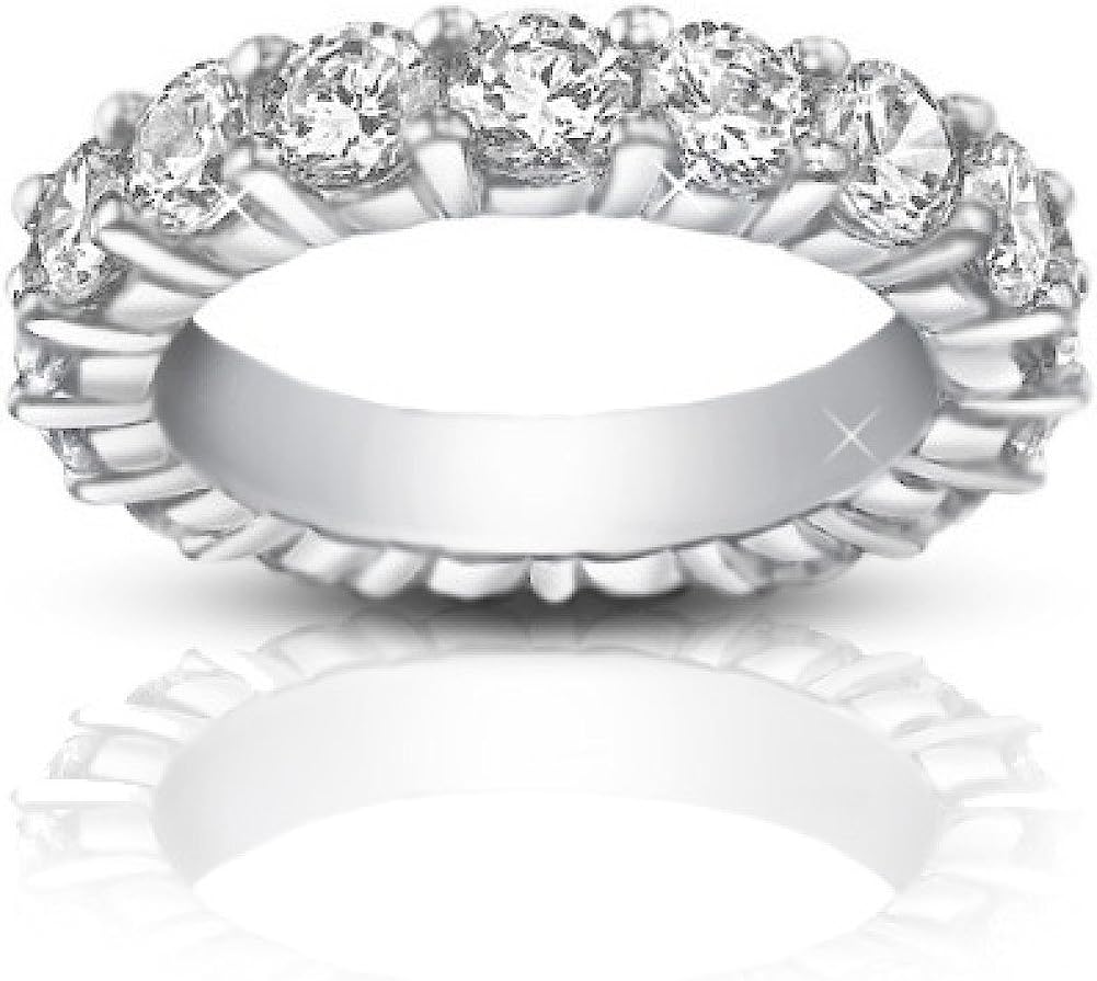 251228020106981_1 Madina Jewelry 4.00 ct Ladies Round Cut Diamond Eternity Wedding Band Ring in Platinum - Image 1
