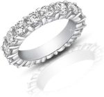 Madina Jewelry 4.00 ct Ladies Round Cut Diamond Eternity Wedding Band Ring in Platinum - Image 2
