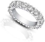 Madina Jewelry 4.00 ct Ladies Round Cut Diamond Eternity Wedding Band Ring in Platinum - Image 3