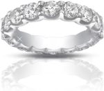 Madina Jewelry 4.00 ct Ladies Round Cut Diamond Eternity Wedding Band Ring in 14 kt White Gold