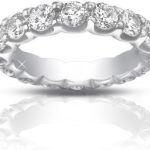 Madina Jewelry 4.00 ct Ladies Round Cut Diamond Eternity Wedding Band Ring in 14 kt White Gold