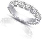 Madina Jewelry 4.00 ct Ladies Round Cut Diamond Eternity Wedding Band Ring in 14 kt White Gold - Image 3