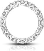Madina Jewelry 4.00 ct Ladies Round Cut Diamond Eternity Wedding Band Ring in 14 kt White Gold - Image 4