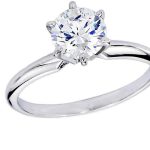 Dazzlingrock Collection IGI Certified 1.02 Carat (ctw) 14K Real Round Diamond Ladies Engagement Solitaire Ring, White Gold