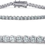 Pompeii3 14k White or Yellow Gold 4ct T.W. Natural Diamond Round-Cut Tennis Bracelet Women's 7"