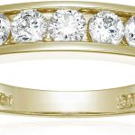 VIR JEWELS 1 carat (ctw) Diamond Wedding Anniversary Band for Women, Half Eternity Round Diamond Engagement Ring 14K Yellow Gold Channel Set, SI2-I1 Clarity Certified, Size 4.5-10