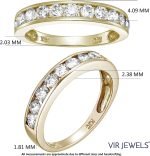 VIR JEWELS 1 carat (ctw) Diamond Wedding Anniversary Band for Women, Half Eternity Round Diamond Engagement Ring 14K Yellow Gold Channel Set, SI2-I1 Clarity Certified, Size 4.5-10 - Image 4