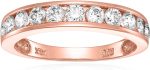 VIR JEWELS 1 carat (ctw) Diamond Wedding Anniversary Band for Women, Half Eternity Round Diamond Engagement Ring 14K Yellow Gold Channel Set, SI2-I1 Clarity Certified, Size 4.5-10 - Image 8