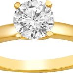 ARAIYA FINE JEWELRY 14K Yellow Gold Lab Grown Diamond Solitaire Engagement Ring (1-2 cttw, E-F Color, VS1 Clarity)