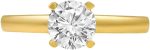 ARAIYA FINE JEWELRY 14K Yellow Gold Lab Grown Diamond Solitaire Engagement Ring (1-2 cttw, E-F Color, VS1 Clarity) - Image 2