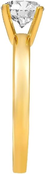 ARAIYA FINE JEWELRY 14K Yellow Gold Lab Grown Diamond Solitaire Engagement Ring (1-2 cttw, E-F Color, VS1 Clarity) - Image 3
