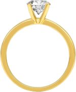 ARAIYA FINE JEWELRY 14K Yellow Gold Lab Grown Diamond Solitaire Engagement Ring (1-2 cttw, E-F Color, VS1 Clarity) - Image 4