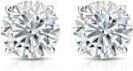 2.00 Carat (E - F Color, VS1 - VS2 Clarity) IGI Certified Lab Grown Round Diamond Stud Earrings in 14K White Gold - Image 2
