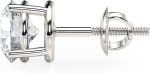 2.00 Carat (E - F Color, VS1 - VS2 Clarity) IGI Certified Lab Grown Round Diamond Stud Earrings in 14K White Gold - Image 3