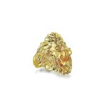 14K Gold Roaring Lion Band Ring | Personalized 18K Gold Wild Animal Beast Ring | 10K Gold Stylish Men Women Gift | Custom Handmade Jewelry